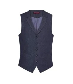 Brook Taverner Mens Memphis Waistcoat (Navy Herringbone)