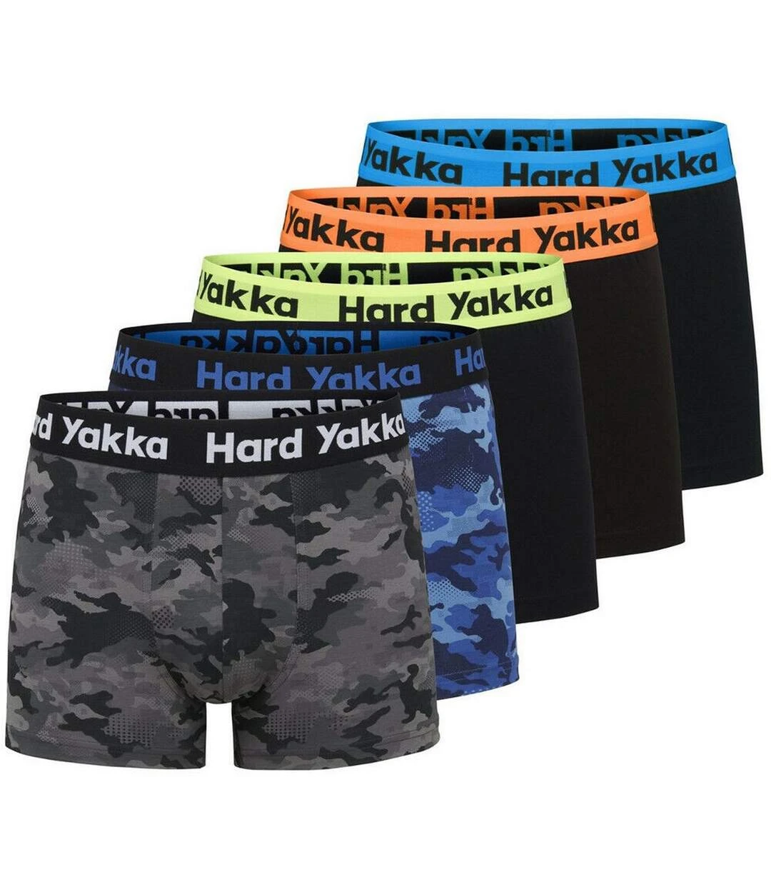 Hard Yakka Mens Cotton Boxer Shorts Set (Pack Of 5) (Multicolored) 3 Hard Yakka Mens Cotton Boxer Shorts Set (Pack Of 5) (Multicolored)