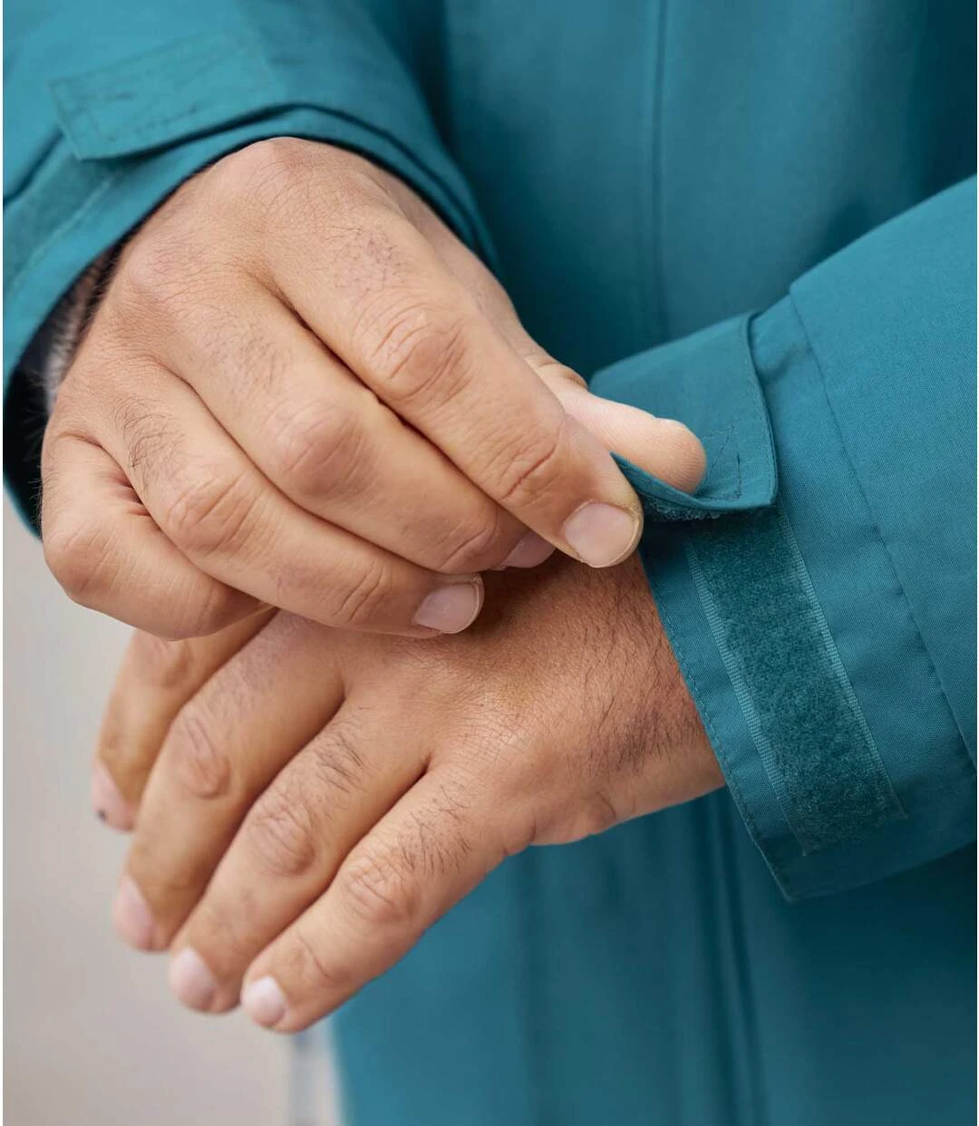 Men's Water-Repellent Sporty Parka - Blue 6 Men's Water-Repellent Sporty Parka - Blue - Image 4