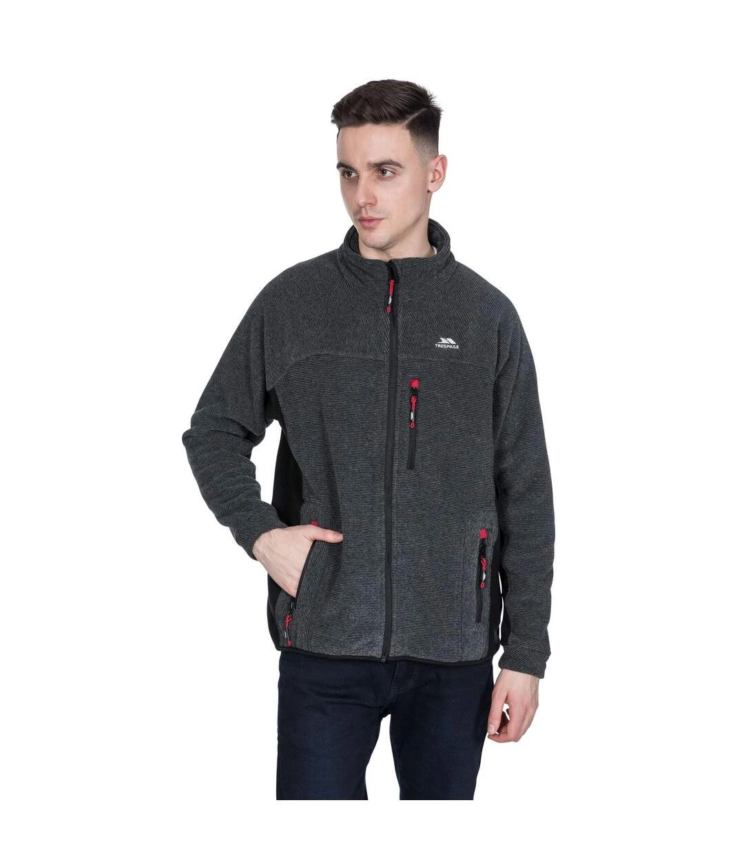 Trespass Mens Jynx Full Zip Fleece Jacket (Black) 6 Trespass Mens Jynx Full Zip Fleece Jacket (Black) - Image 4