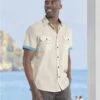 Men's Ecru Aviator-Style Shirt -Featured Men'S Clothing Stores 44f7b02da2179f6e3f28057ded43f0fb