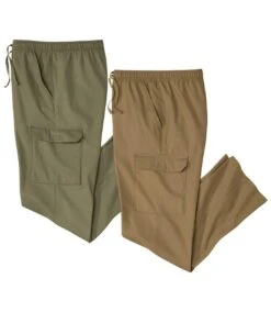 Pack Of 2 Men's Cargo Pants - Khaki Camel