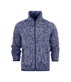 James Harvest Mens Rich Hill Melange Fleece Jacket (Navy)