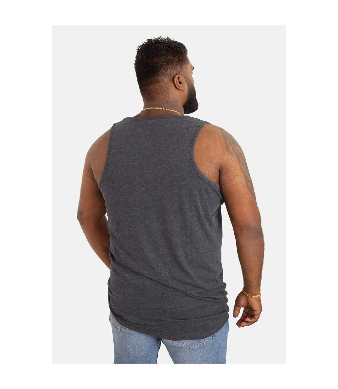 Duke Mens Fabio-2 Kingsize Muscle Tank Top (Charcoal) 4 Duke Mens Fabio-2 Kingsize Muscle Tank Top (Charcoal) - Image 2