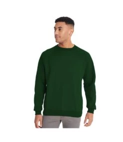 Maddins Mens Colorsure Plain Crew Neck Sweatshirt (Bottle Green)