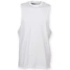 Skinnifit Mens High Neck Slash Armhole Vest (White)