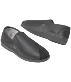 Men's Anthracite Dual-Material Slippers