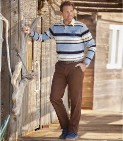 Men's Twill Stretch Chinos - Brown -Featured Men'S Clothing Stores 4932552e591ec9a95f477d9fa6311d5d