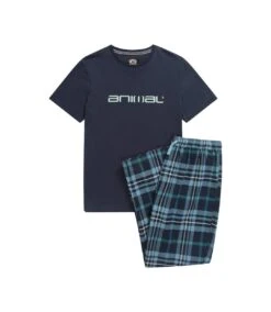 Animal Mens Kickback Natural Pajama Set (Navy)