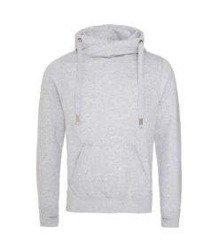 AWDis Hoods Mens Cross Neck Hoodie (Heather Grey Heather)