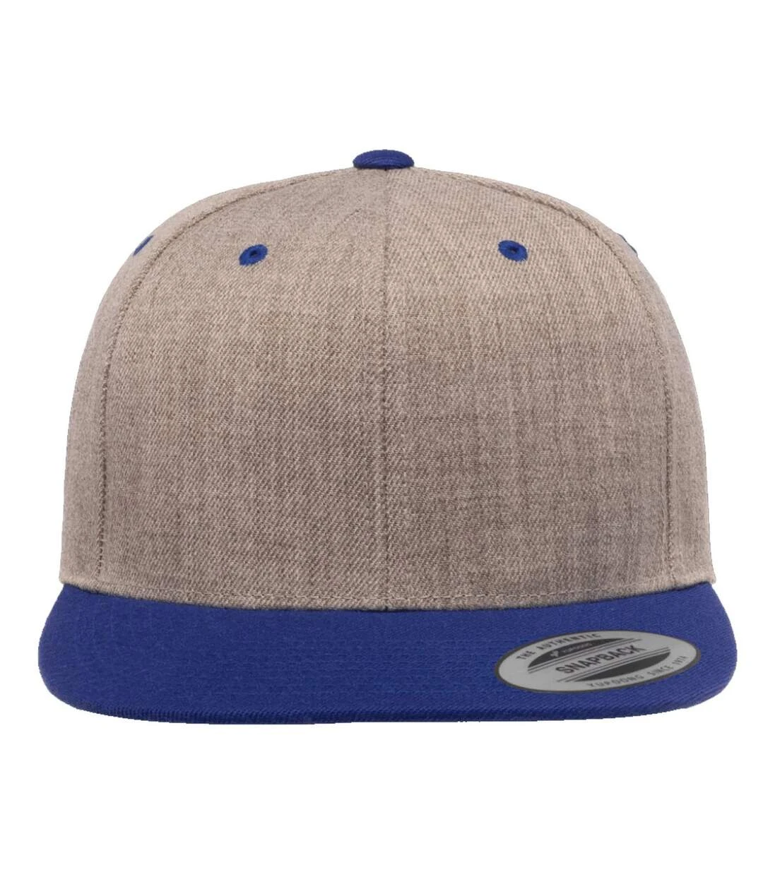 Yupoong Mens The Classic Premium Snapback 2-Tone Cap (Heather/Royal Blue) 5 Yupoong Mens The Classic Premium Snapback 2-Tone Cap (Heather/Royal Blue) - Image 3