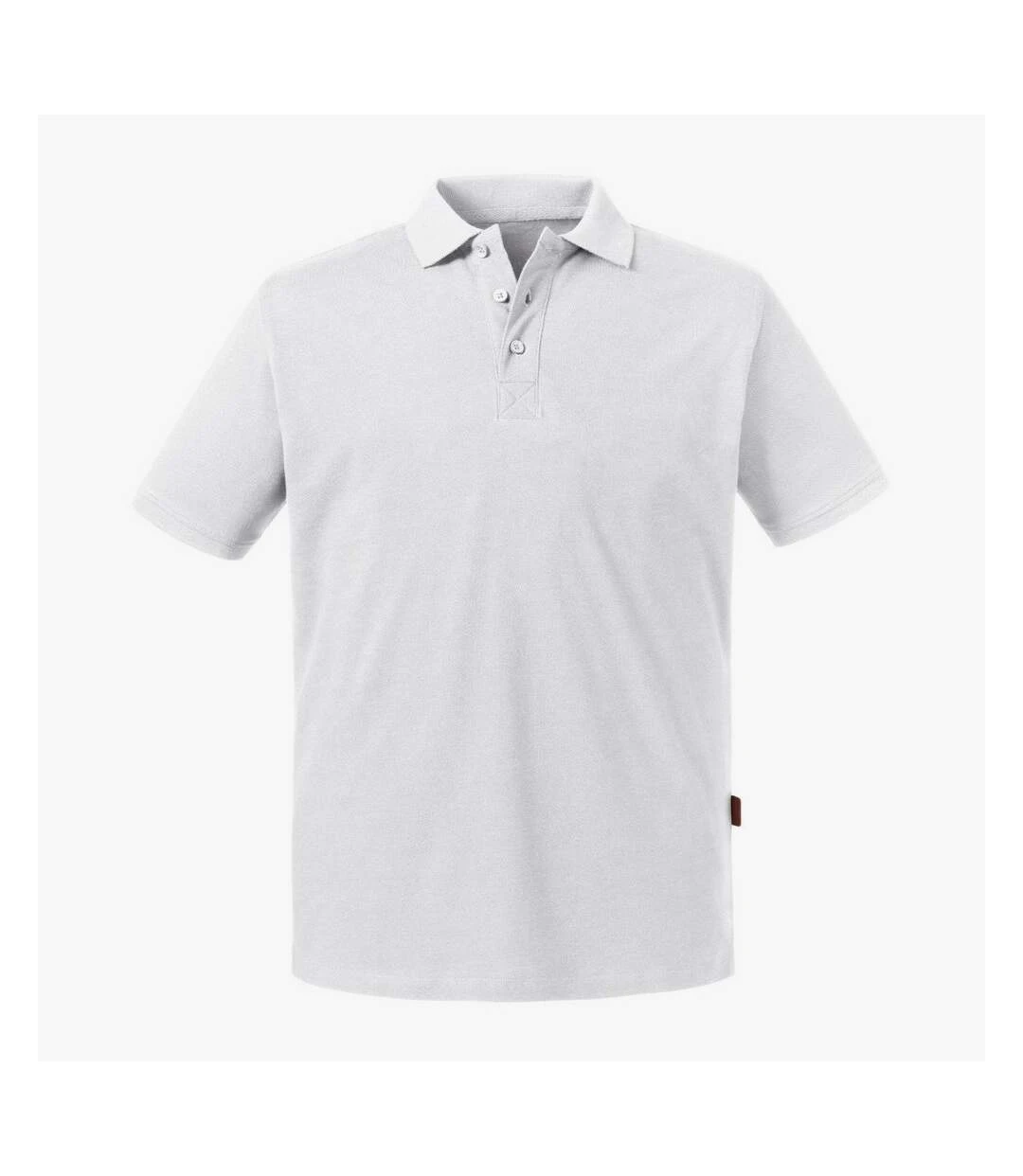 Russell Mens Pure Organic Polo (White) 3 Russell Mens Pure Organic Polo (White)