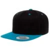 Yupoong Mens The Classic Premium Snapback 2-Tone Cap (Black/Teal)
