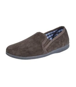 Sleepers Mens Wilson Velour Slippers (Brown)