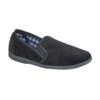 Sleepers Mens Wilson Velour Slippers (Black)