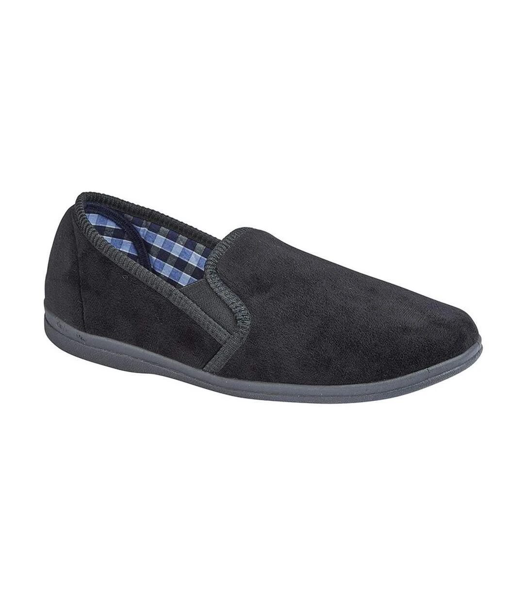 Sleepers Mens Wilson Velour Slippers (Black) 3 Sleepers Mens Wilson Velour Slippers (Black)
