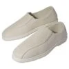 Men's Elasticated Canvas Moccasins - Off-White