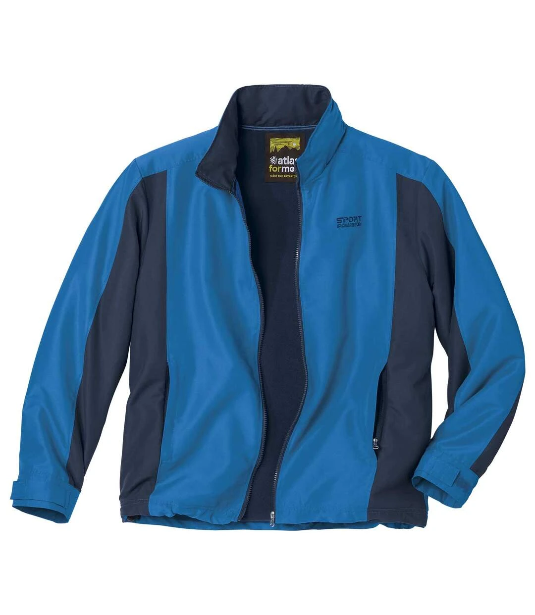 Men's Water-Repellent Fleece-Lined Windbreaker - Full Zip - Blue Navy 4 Men's Water-Repellent Fleece-Lined Windbreaker - Full Zip - Blue Navy - Image 2
