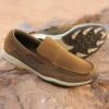 Men's Elasticated Moccasins - Camel