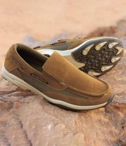 Men's Elasticated Moccasins - Camel