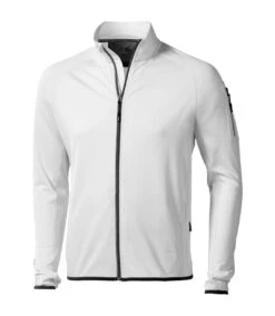 Elevate Mens Mani Power Fleece Full Zip Jacket (White)
