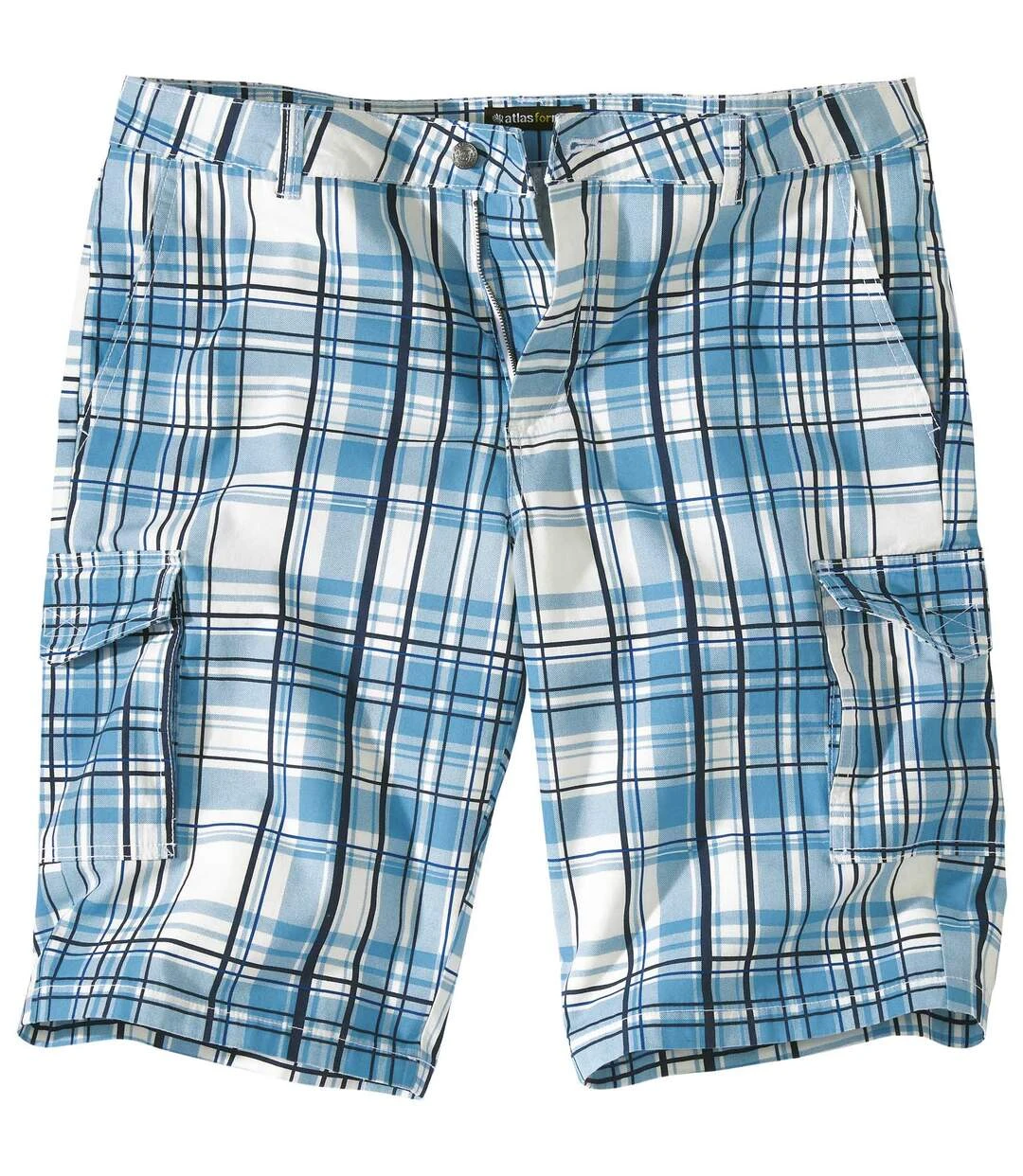 Men's Turquoise Checked Shorts 3 Men's Turquoise Checked Shorts