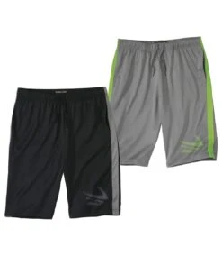 Pack Of 2 Men's Black & Grey Shorts