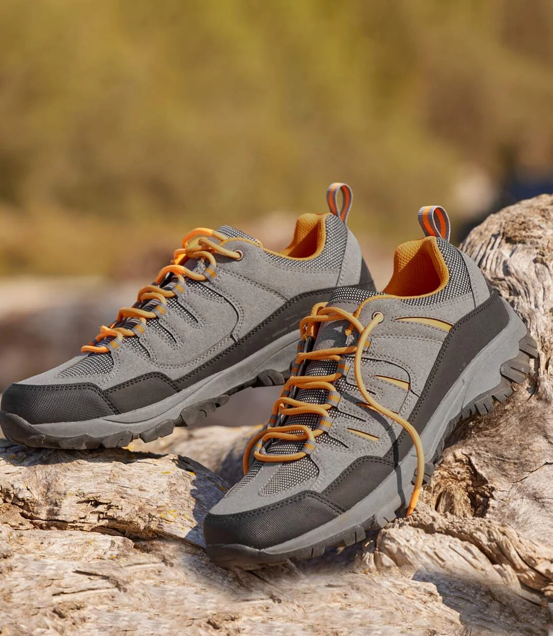 Men's Outdoor Sports Shoes - Grey Black Orange 4 Men's Outdoor Sports Shoes - Grey Black Orange - Image 2