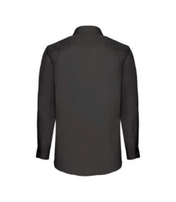 Fruit Of The Loom Mens Long Sleeve Poplin Shirt (Black)