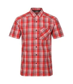 Regatta Mens Mindano VII Checked Short-Sleeved Shirt (Seville)