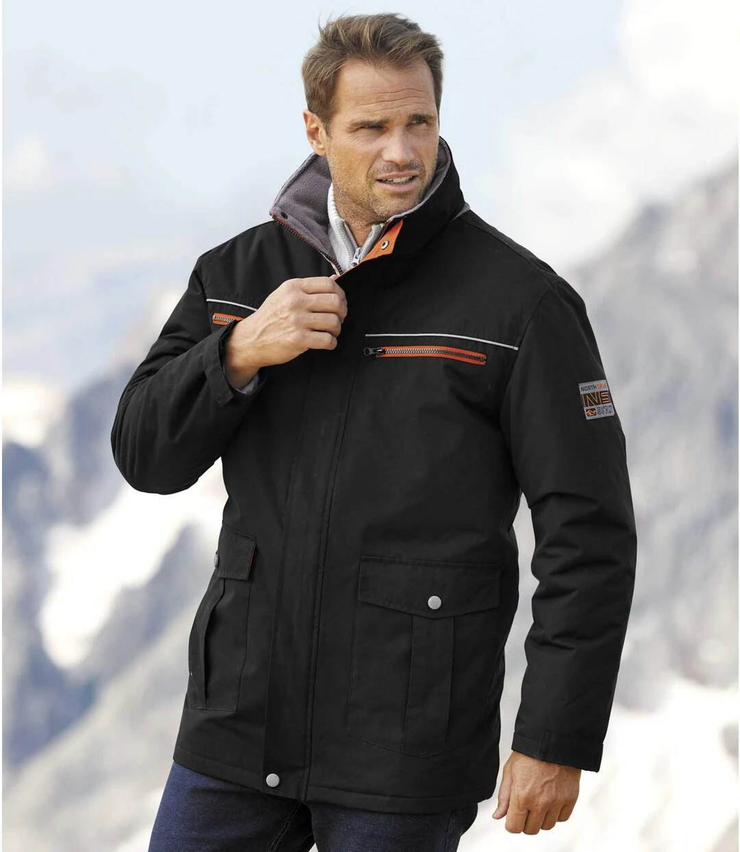 Men's High-Performance Water-Repellent Black Parka 3 Men's High-Performance Water-Repellent Black Parka