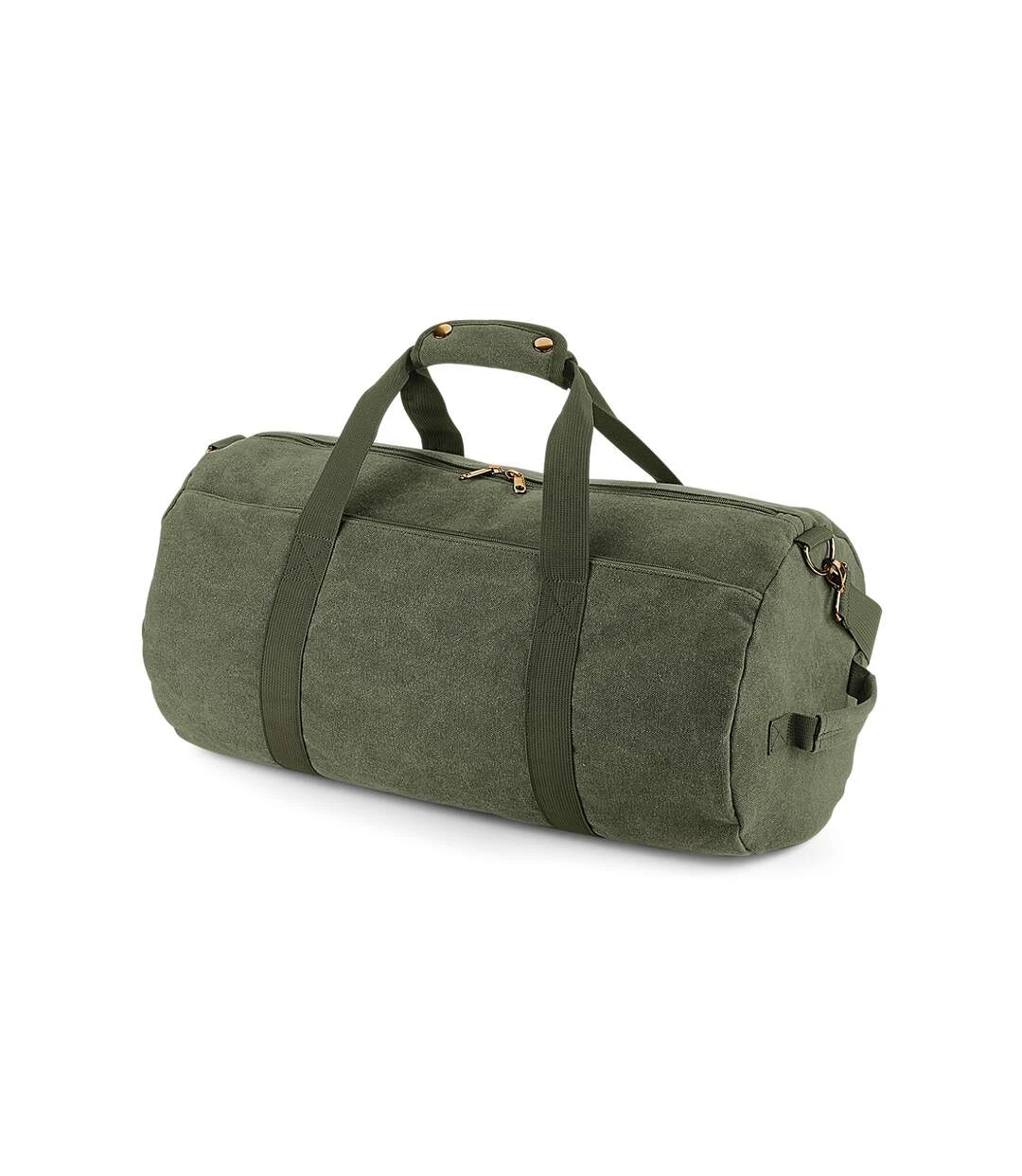 Bagbase Vintage Canvas Duffle Bag (Military Green) (One Size) 3 Bagbase Vintage Canvas Duffle Bag (Military Green) (One Size)