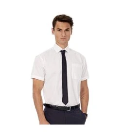 B&C Mens Smart Short Sleeve Shirt / Mens Shirts (White) -Featured Men'S Clothing Stores 61CC1454ABF89D76BDD1966D66C158E32D7B4CD1775BD9BFE06C435429CD40BE