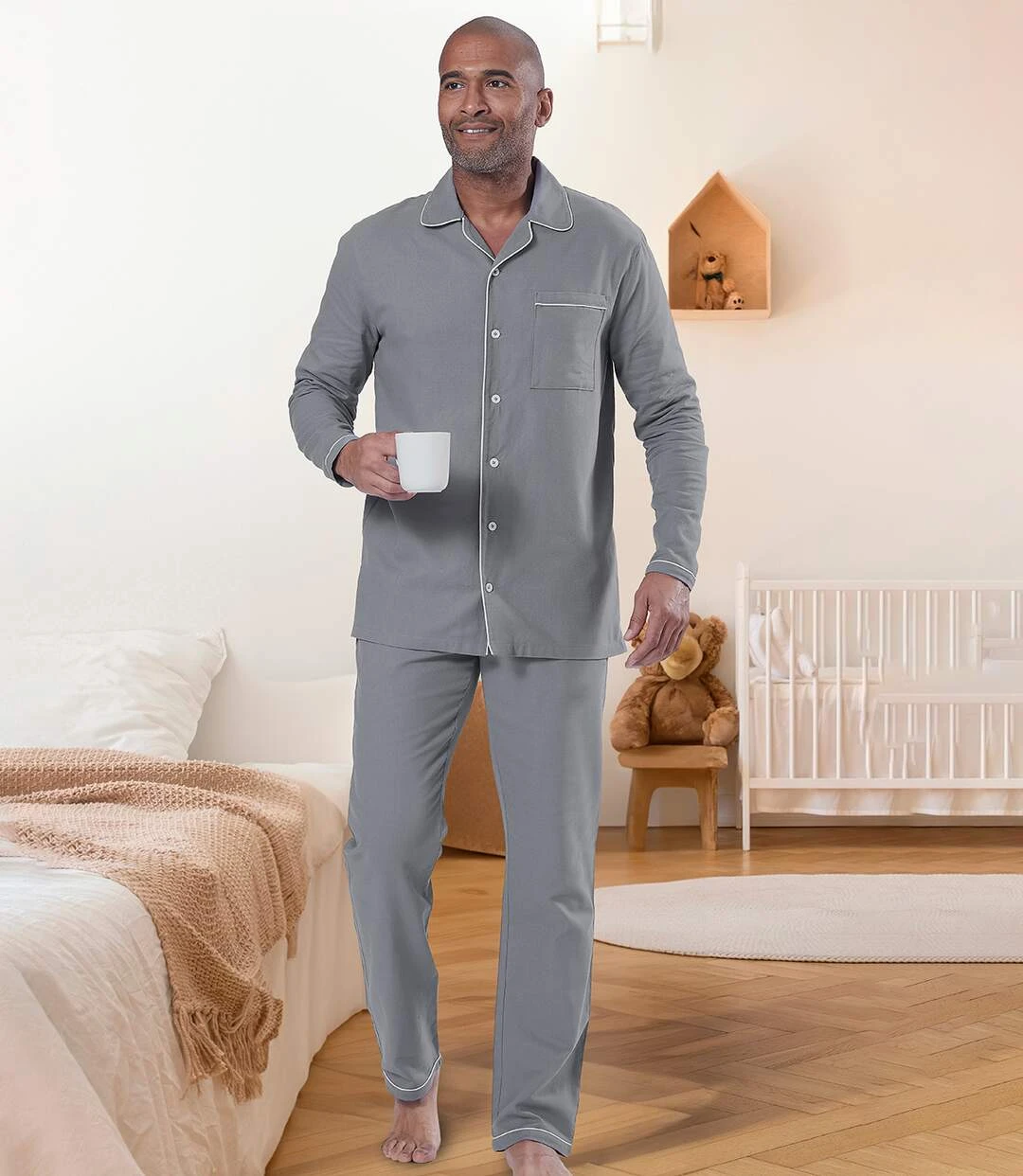 Men's Grey Flannel Pyjamas 4 Men's Grey Flannel Pyjamas - Image 2