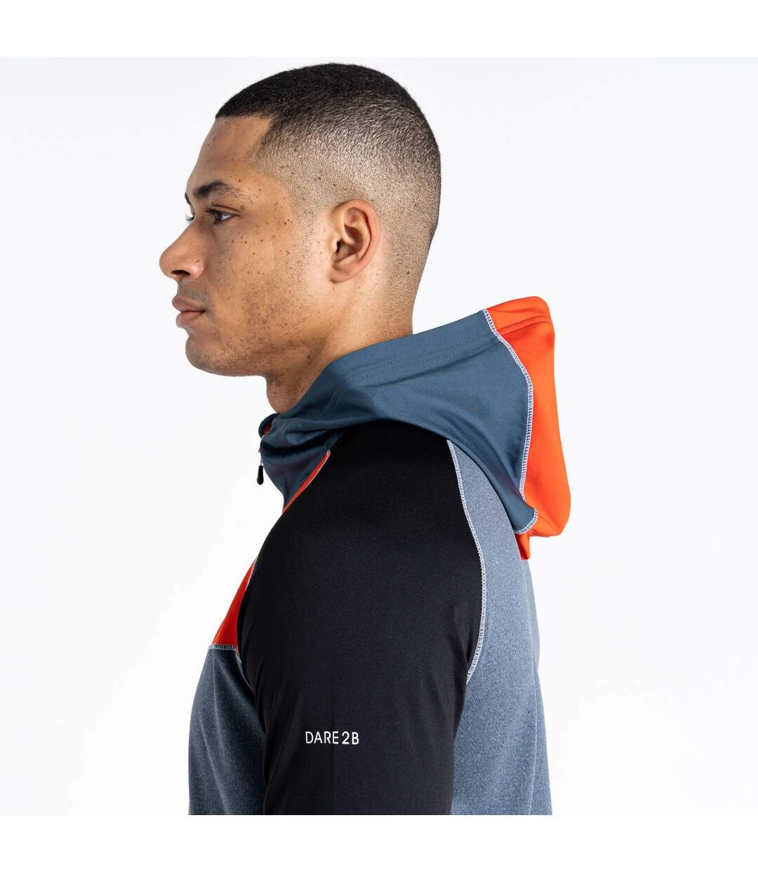 Dare 2B Mens Contend Recycled Fleece Jacket (Orion Grey/Inferno) 5 Dare 2B Mens Contend Recycled Fleece Jacket (Orion Grey/Inferno) - Image 3