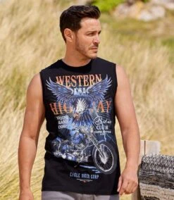 Pack Of 2 Men's Biker Print Tank Tops - White Black 7 Pack Of 2 Men's Biker Print Tank Tops - White Black -Featured Men'S Clothing Stores 6648b75bd3cc25ec1026d66a10f627da