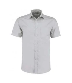 Kustom Kit Mens Short Sleeve Tailored Poplin Shirt (Light Blue)