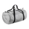 BagBase Packaway Barrel Bag/Duffel Water Resistant Travel Bag (8 Gallons) (Silver / Black) (One Size)