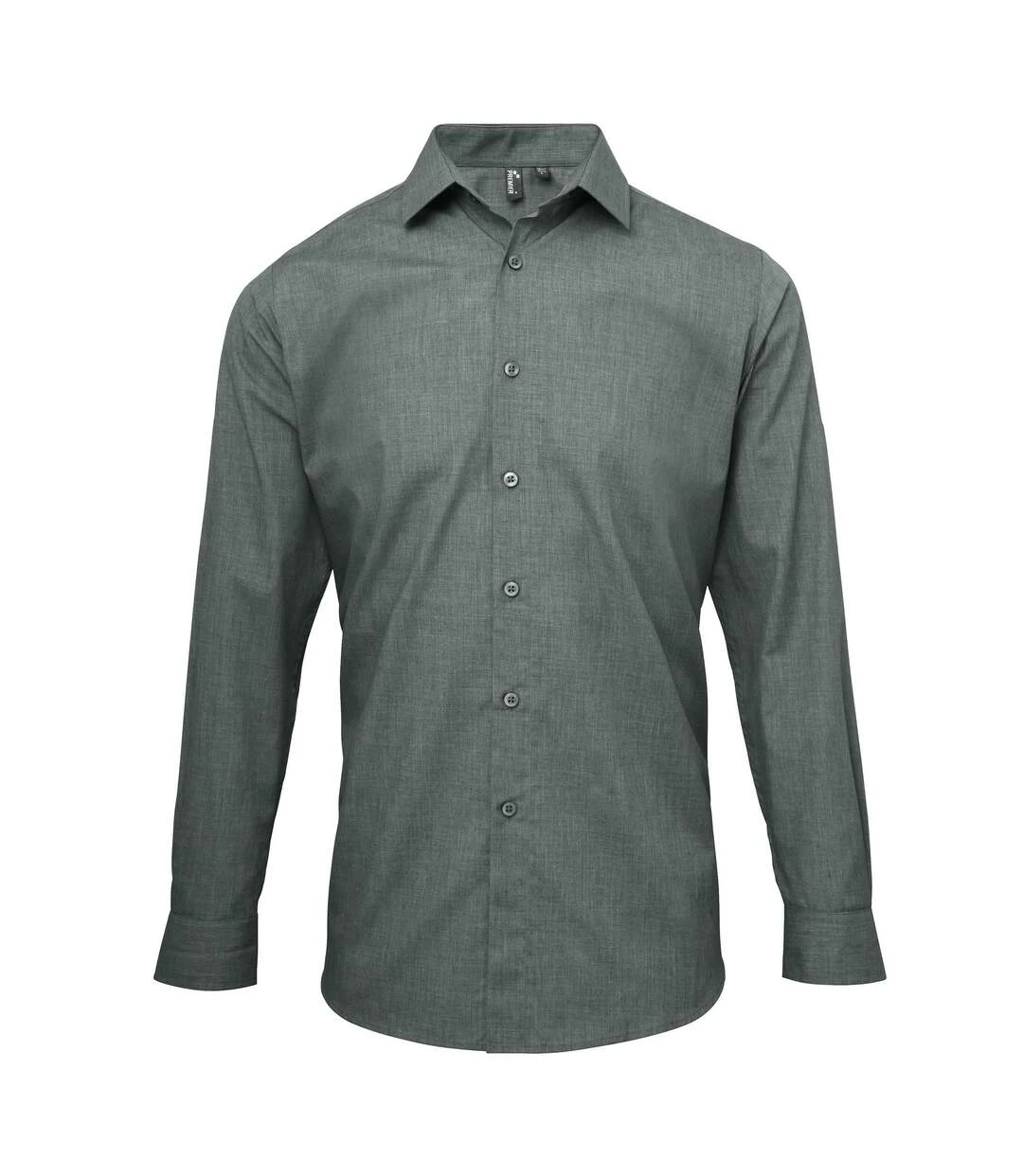 Premier® Premier Mens Poplin Cross-Dye Roll Sleeve Shirt (Grey Denim) 3 Premier® Premier Mens Poplin Cross-Dye Roll Sleeve Shirt (Grey Denim)
