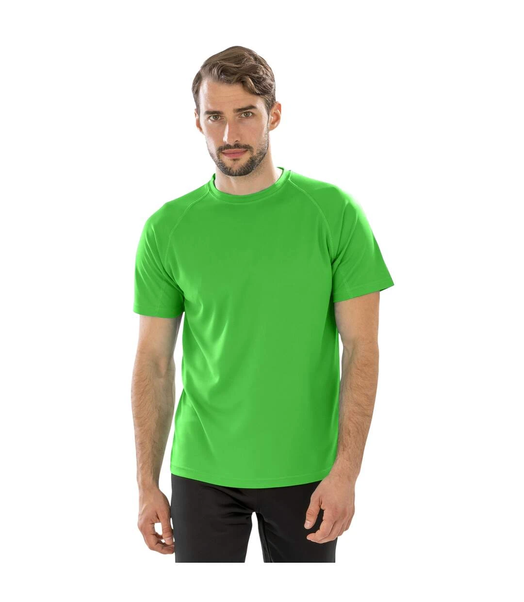Spiro Mens Aircool T-Shirt (Flo Green) 4 Spiro Mens Aircool T-Shirt (Flo Green) - Image 2