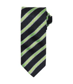 Premier® Premier Mens Stripe Waffle Tie (Black/Lime) (One Size)
