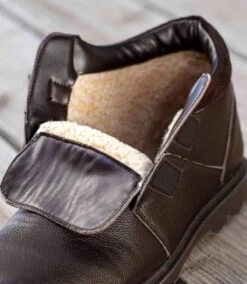 Men's Sherpa-Lined Leather Boots - Brown -Featured Men'S Clothing Stores 6e78bd112d39b79617a8c7f2d22e18e1