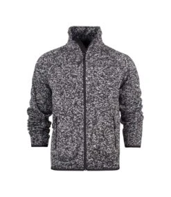 James Harvest Mens Rich Hill Melange Fleece Jacket (Anthracite)