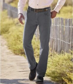 Men's Grey Straight-Leg Jeans