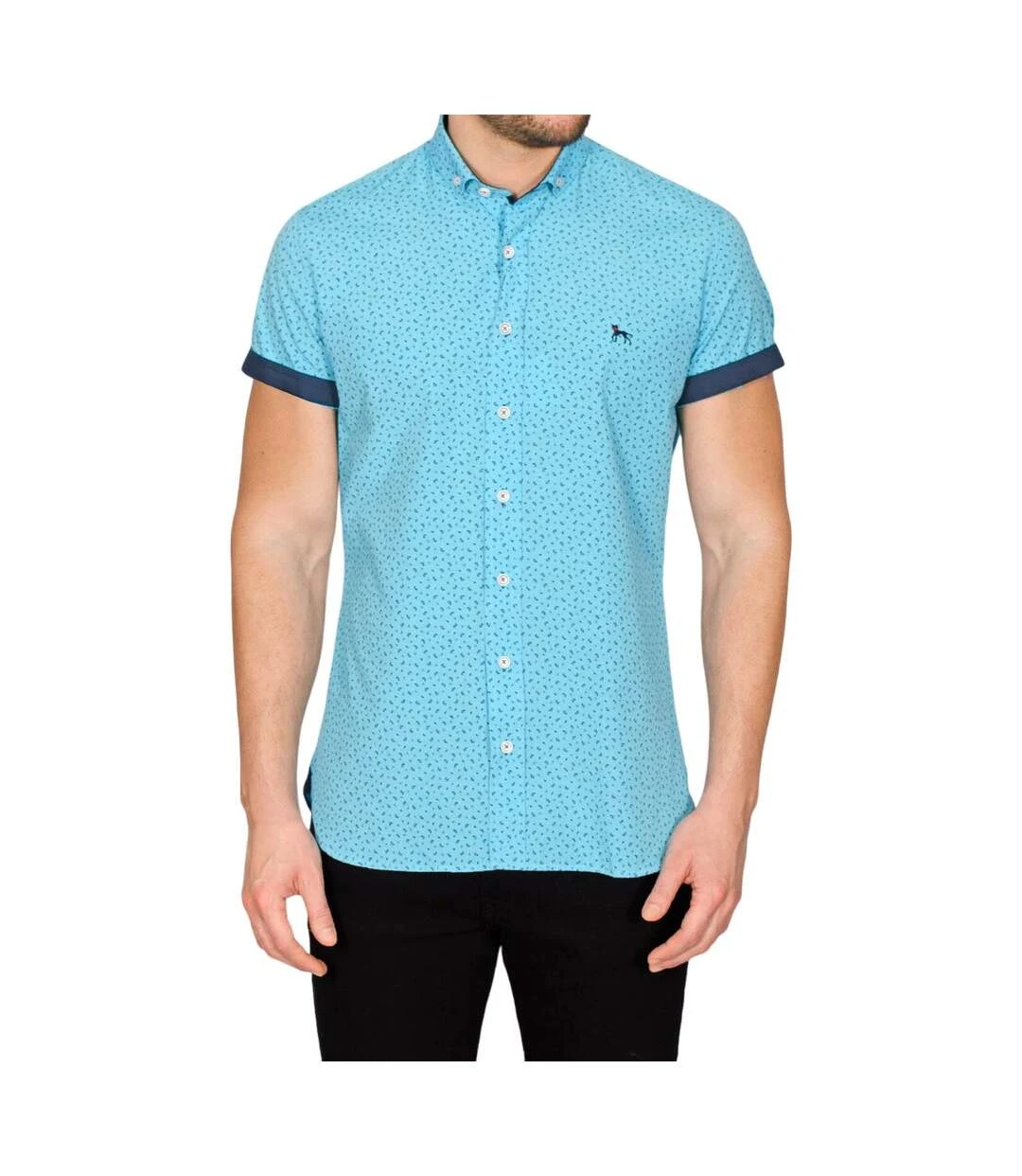 Bewley & Ritch Mens Blanca Short-Sleeved Shirt (Turquoise) 3 Bewley & Ritch Mens Blanca Short-Sleeved Shirt (Turquoise)