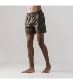 Born Rich Mens Persie Camo Swim Shorts (Dark Olive Camo)
