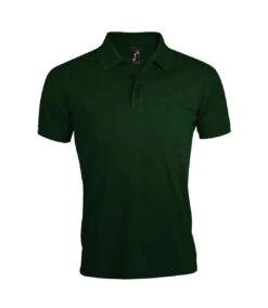 SOLs Mens Prime Pique Plain Short Sleeve Polo Shirt (Bottle Green)