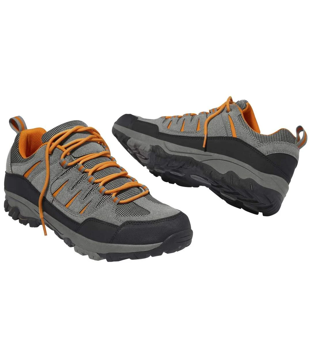 Men's Outdoor Sports Shoes - Grey Black Orange 5 Men's Outdoor Sports Shoes - Grey Black Orange - Image 3