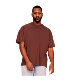 Casual Classics Mens Core Ringspun Cotton Oversized T-Shirt (Chocolate)