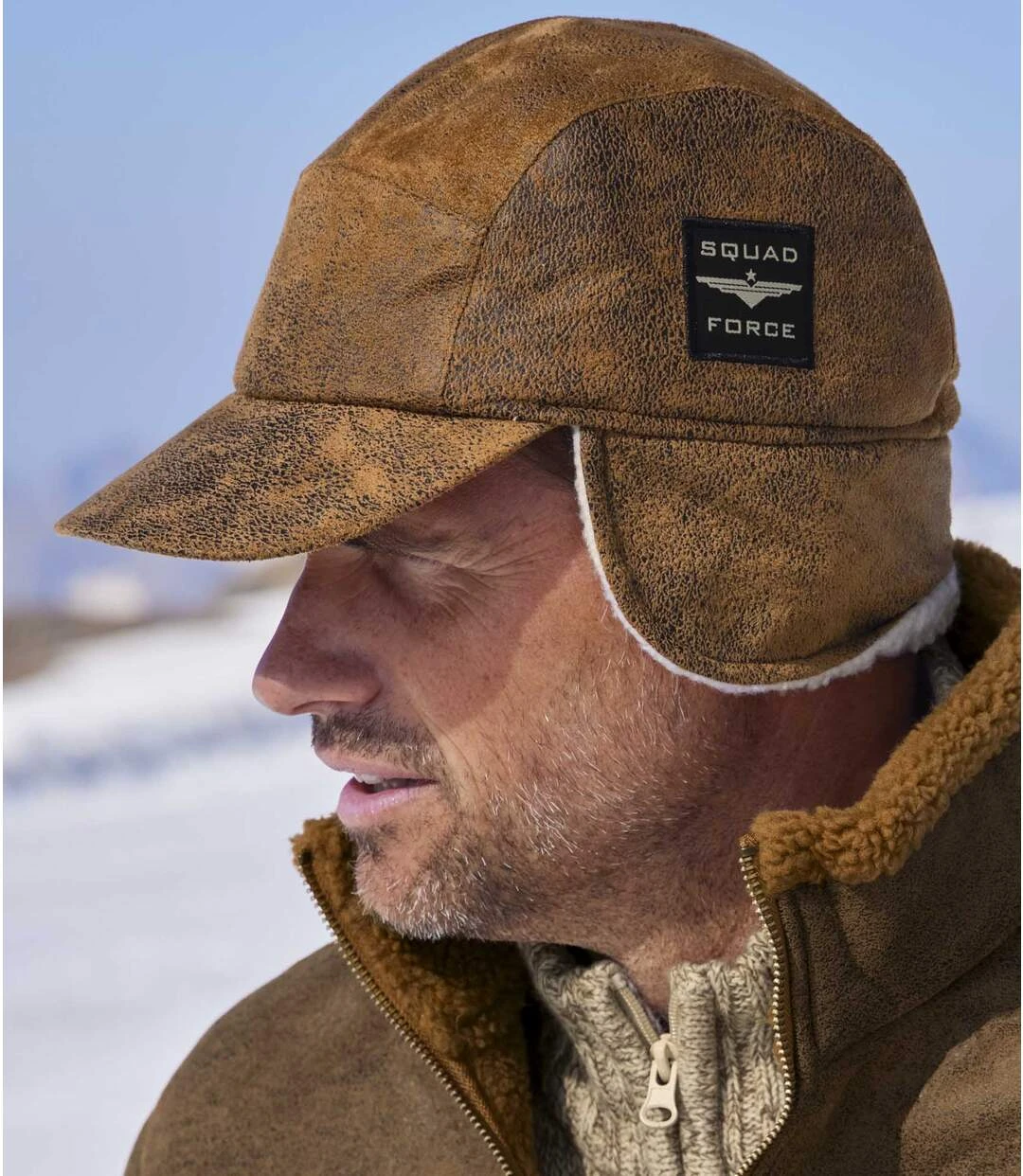 Men's Brown Faux-Suede And Sherpa Cap - Water-Repellent 4 Men's Brown Faux-Suede And Sherpa Cap - Water-Repellent - Image 2